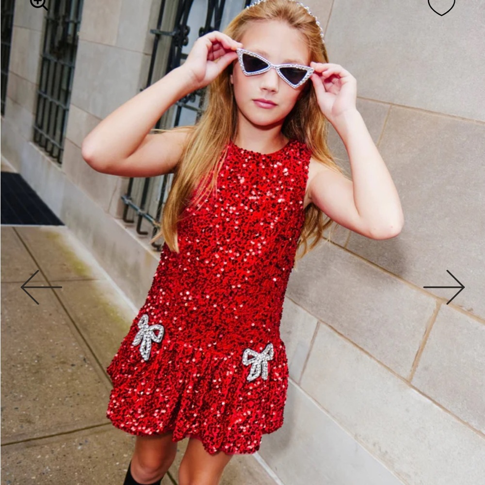Lola + The Boys Ruby Bows Dress Size 8